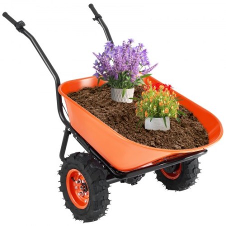 Elektrisk trillebørkurv et hjul 7 cu ft Powered dump cart 573 lbs