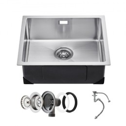 50cm Kitchen Sink Undermount Single Bowl Drop-In Basin Stainless Steel Bar