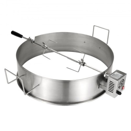 BBQ Rotisserie Ring Kit for 22" Kettle Charcoal Grills Stainless Steel