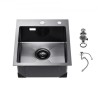 40cm Kitchen Sink Topmount Single Bowl Drop-In Basin Stainless Steel Black
