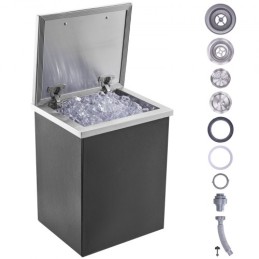 14 "X12" X18 "Drop in is Chest Ice Cooler Ice Bin Rustfrit stål m/dækning