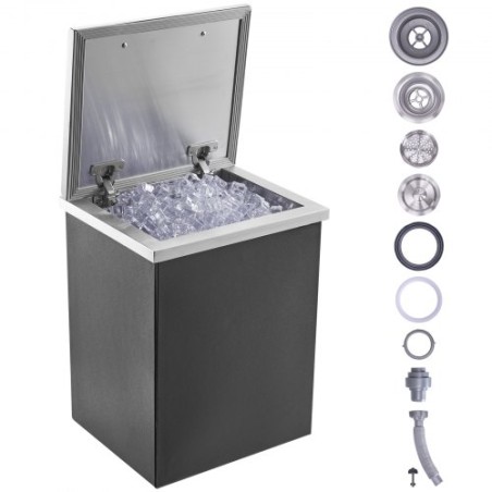 14 "X12" X18 "Drop in is Chest Ice Cooler Ice Bin Rustfrit stål m/dækning