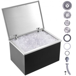 28 "X20" X17 "Drop in Ice Chest Ice Cooler Ice Bin Rustfrit stål m/dækning