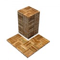 Interlocking Deck Tiles Solid Wood 27 Pack 12"x12" Camphor Pine for Porch