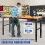 Workbench Adjustable Height, 135cm W X 46cm D X 97cm H Garage Table w/ 72 – 97 cm Heights & 900KG Load Capacity, with Power Outl