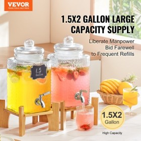 Drik dispenser 1.5 Gal Beverage Dispenser til festerglas med stativ