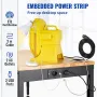 Workbench Adjustable Height, 135cm W X 46cm D X 97cm H Garage Table w/ 72 – 97 cm Heights & 900KG Load Capacity, with Power Outl