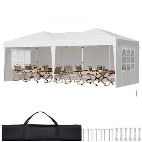 Pop Up Canopy Telt 10 'X 20' Sun Shelter udendørs lysthus med sidevægge