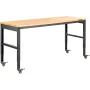 Workbench Adjustable Height, 122cm W X 61cm D X 104cm H Garage Table with 79 – 104 cm Heights & 720KG Capacity, with Power Outle
