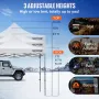 304.8 x 304.8 cm Pop Up Canopy Tent, Outdoor Patio Gazebo Tent with Removable Sidewalls and Wheeled Bag, UV Resistant Waterproof
