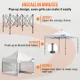 304.8 x 304.8 cm Pop Up Canopy Tent, Outdoor Patio Gazebo Tent with Removable Sidewalls and Wheeled Bag, UV Resistant Waterproof