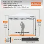 10 x 10 ft pop -up baldakinet, udendørs gårdhave telt med