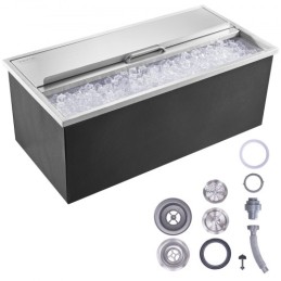 36 "X18" X14 "Drop in is Chest Ice Cooler Ice Bin Rustfrit stål m/dækning
