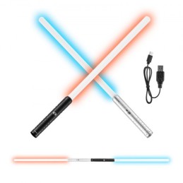 Lightsaber 2 Pack 7 RGB -farver Genopladelig duellerende lys Saber
