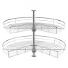 31" 2 Tier Kidney Shaped Chrome Corner Organizer Lazy Susan Cabinet Blind