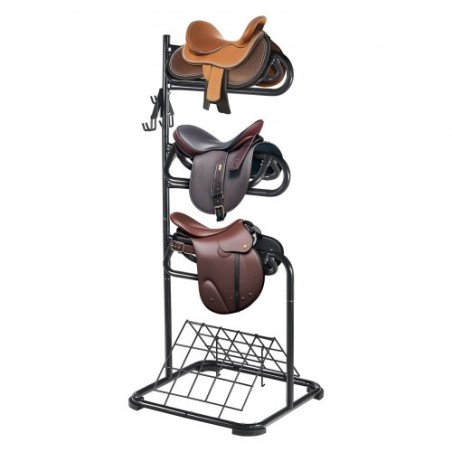 Freestanding Saddle Stand 3 Tiers English and Western Saddle Rack