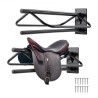 Saddle Rack with Pad Bar 2 Packs Wall Mounted Horse Saddle Stand Black