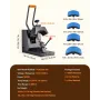 Hat Heat Press, 4-i-1 Cap Heat Press Machine, 6x3inks Clamshell