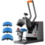 Hat Heat Press, 4-i-1 Cap Heat Press Machine, 6x3inks Clamshell