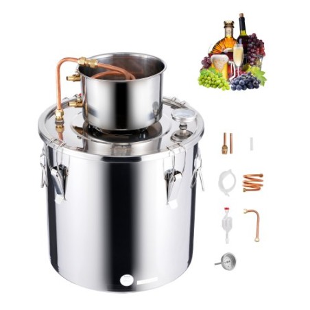 Moonshine Still 8 Gal Water Alcohol Distiller Brewing Kit Stainless Steel