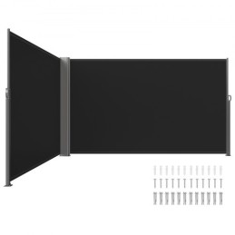 Black Retractable Patio Screen 236 Inch In Length Office Dividers 71Inch In Height Retractable Screen Partition Wall Outdoor