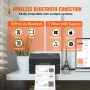 Termisk etiketprinter, 300dpi til 4x6 mailingpakker, Bluetooth