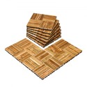 Interlocking Deck Tiles Solid Wood 10 Pack 12"x12" Camphor Pine for Porch