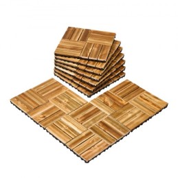Interlocking Deck Fliser Solid Wood 10 Pack 12 "X12" Camphor Pine til veranda