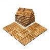 Interlocking Deck Tiles Solid Wood 10 Pack 12"x12" Camphor Pine for Porch
