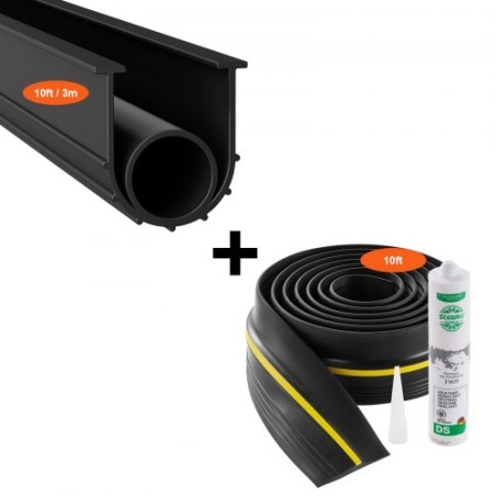 Garage Door Threshold and Bottom Seals Kit 10 FT Universal Waterproof PVC