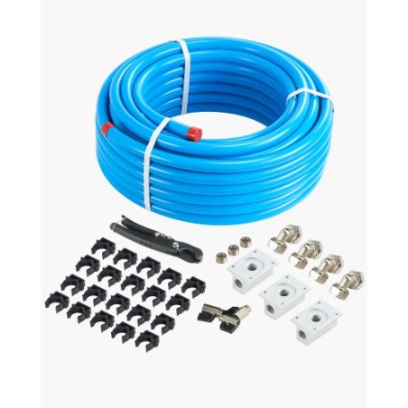 Air Compressor Line Kit 3/4'' x 100FT HDPE/Aluminum Air Piping System Blue