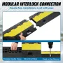 Cable Protector Ramp, 91.8x25x4.3 cm 2 Channel, 9979 kg/axle Capacity Heavy Duty TPU Wire Cord Cover Ramp Hose Protector Ramp Dr