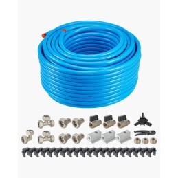 Air Compressor Line Kit 3/4'' x 300FT HDPE/Aluminum Air Piping System Blue