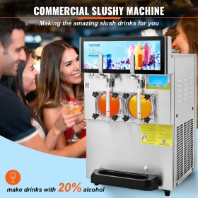 8L / 2,1 Gal Double Bowl Kommerciel Slushy Machine Margarita