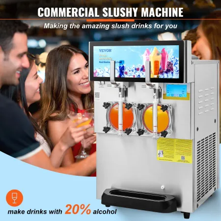 8L / 2,1 Gal Double Bowl Kommerciel Slushy Machine Margarita