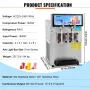8L / 2,1 Gal Double Bowl Kommerciel Slushy Machine Margarita