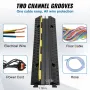3 Pack Rubber Cable Protector Ramp, 2 Channel, 5443.1 kg/axle Capacity Heavy Duty Hose Wire Cover Ramp Driveway, Traffic Speed B