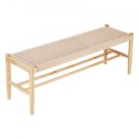 Rattan Bench Wood Bench 47,6 inches til entryway stue & soveværelse