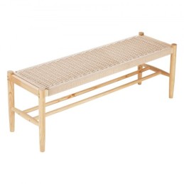 Rattan Bench Wood Bench 47,6 inches til entryway stue & soveværelse