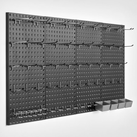 Metalpegboard paneler 4 paneler 24 "x 12" vægarrangør til garageværktøj