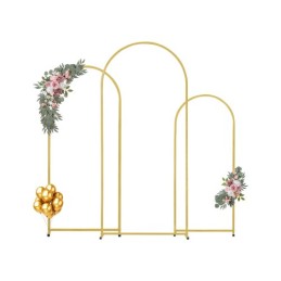 Metal Arch Backdrop Stand Set of 3 Stand with Case Connection for Wedding