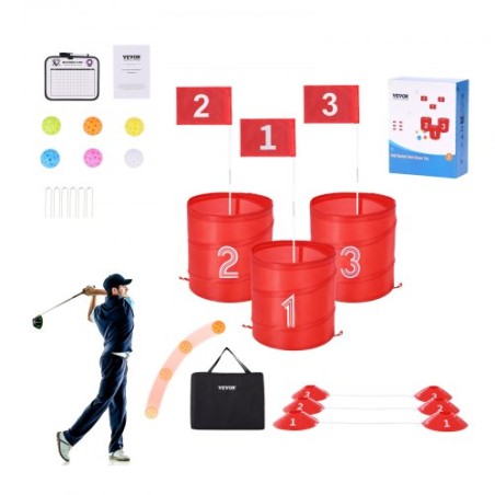 Backyard Golf Game 3 Hole Portable Bucket Golf Game for Kids and Adults