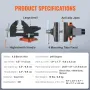 Bench Vise, 114 mm(4.5-inch) Jaw Width 84 mm(3.3-inch) Jaw Opening , 240-Degree Swivel Locking Base Multipurpose Vise with Anvil