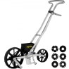 Garden Seeder, Metal Precision Garden Push Seeder med 6 frøplader, walk-bag række afgrøde planter, manuel haven græsplæne
