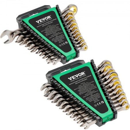 Kombinationsnøgle sæt 24 stk SAE 1/4 " - 7/8" Metric 8-19mm Arrangørstativ